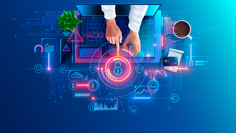 Hacked Laptop By A Hacker. Hacker Hacking Computer, Broke Passwo